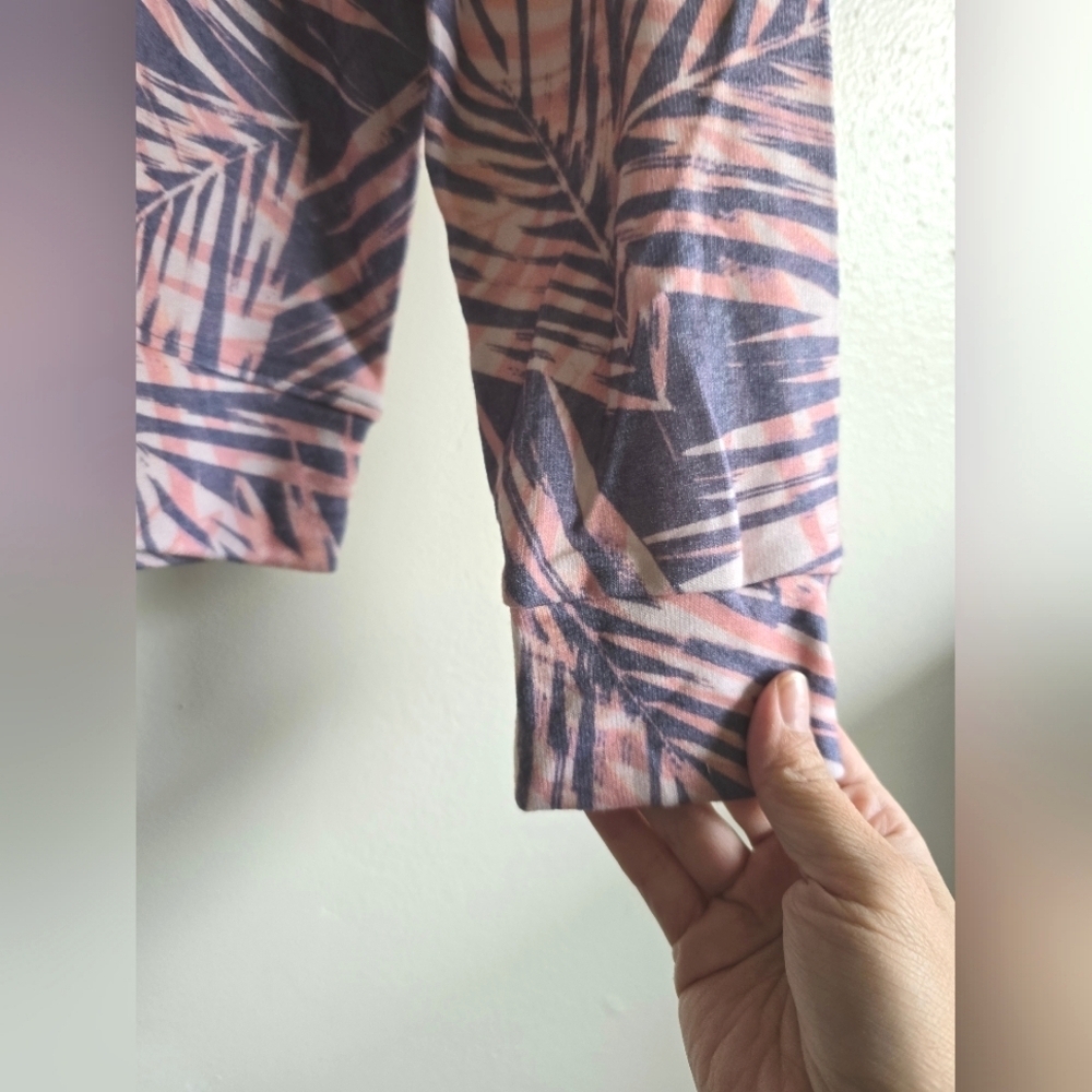 Sundry, Palms‎ Cozy Lightweight Pullover, Blue/Grey/Pink Peach, Size S - NWT! - Picture 6 of 16